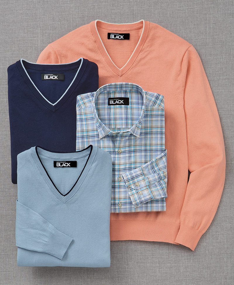 Westport Black Marabella V-Neck Sweaters