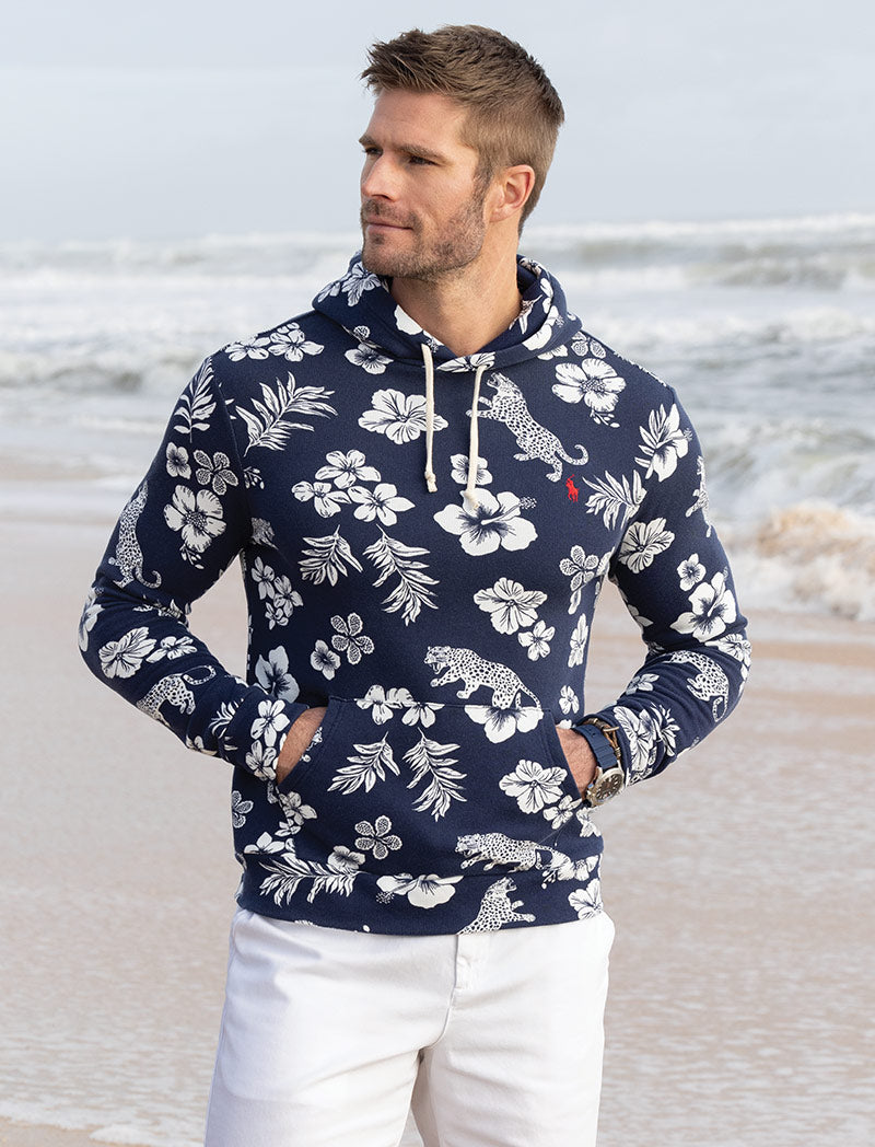 Male model wearing Polo Ralph Lauren Island Terry Hoodie