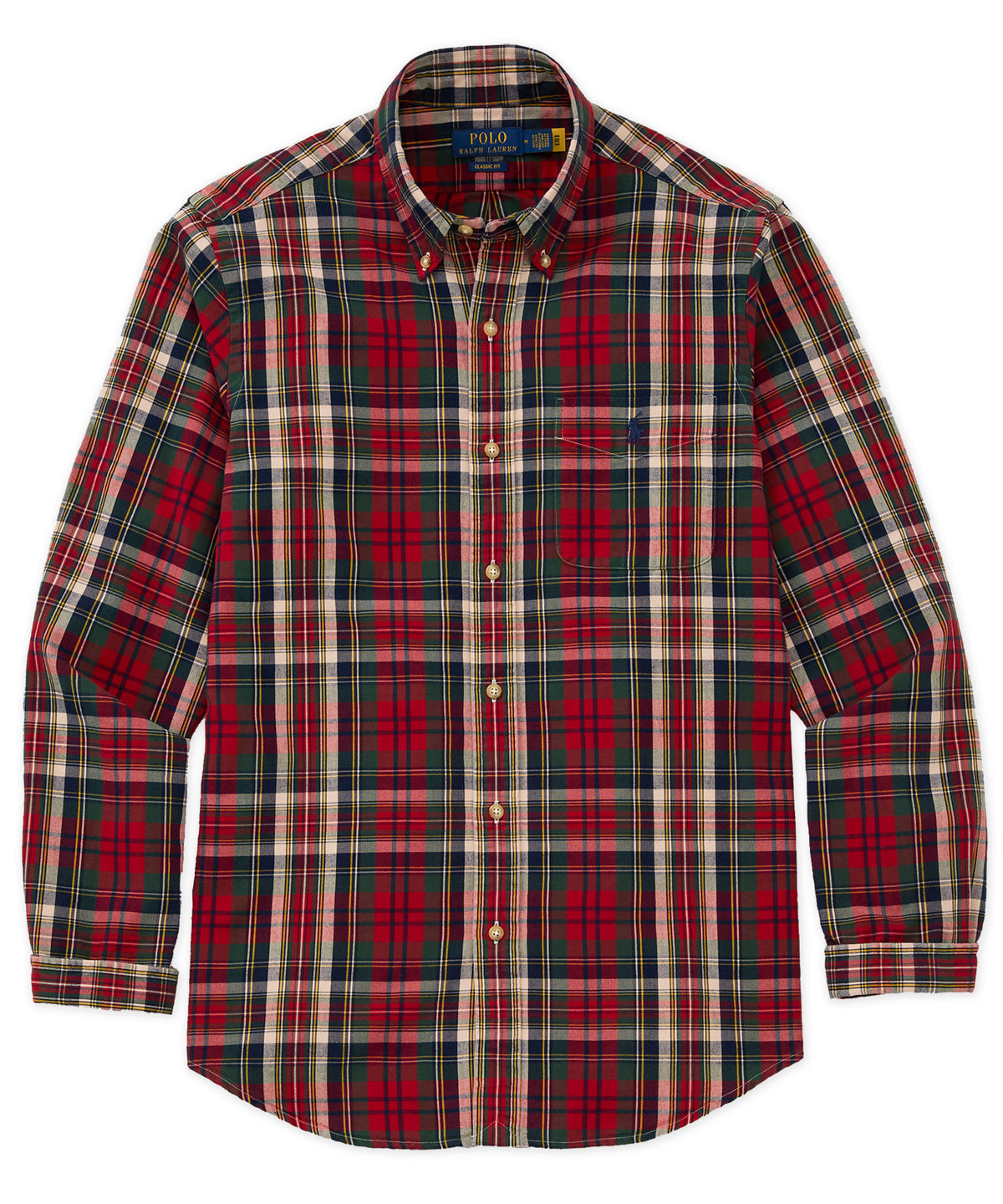 Polo Ralph Lauren Long-Sleeve Oxford Shirt - Red/Green Multi, Men's Big & Tall