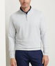 Peter Millar Perth quarter-zip in British Grey, front view on model