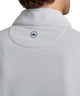 Peter Millar Perth pullover in British Grey, back close-up view of neck with Peter Millar logo