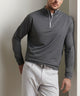 Peter Millar Perth performance quarter-zip in iron, lifestyle shot showing versatile styling