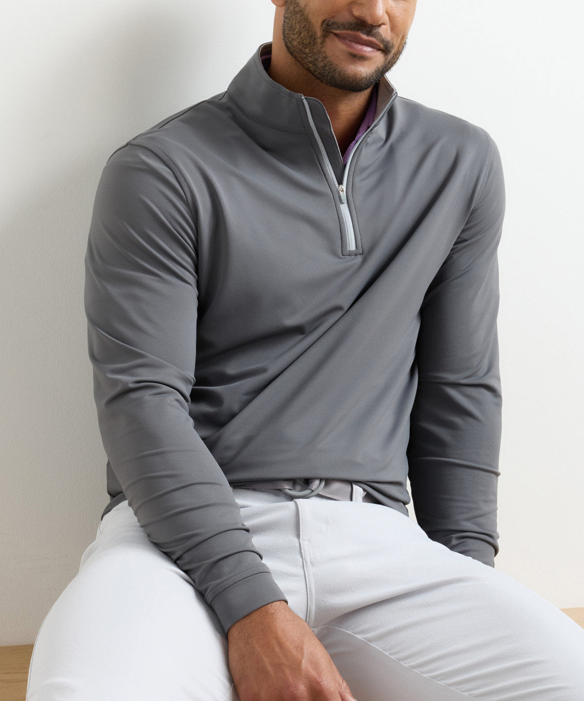 Peter Millar Perth Stretch Loop Terry Quarter-Zip Pullover, Men's Big & Tall