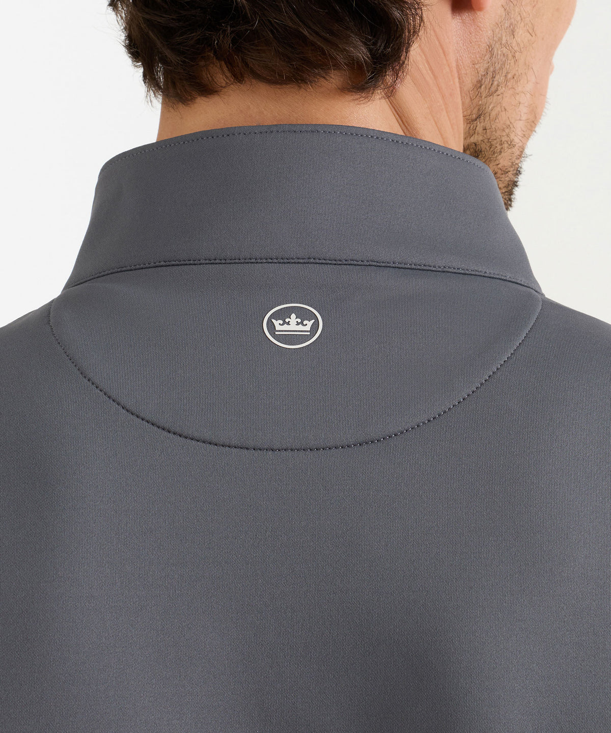 Peter Millar Perth Stretch Loop Terry Quarter-Zip Pullover - Iron, Men's Big & Tall