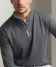 Peter Millar Perth quarter-zip in iron, front view with zipper detail