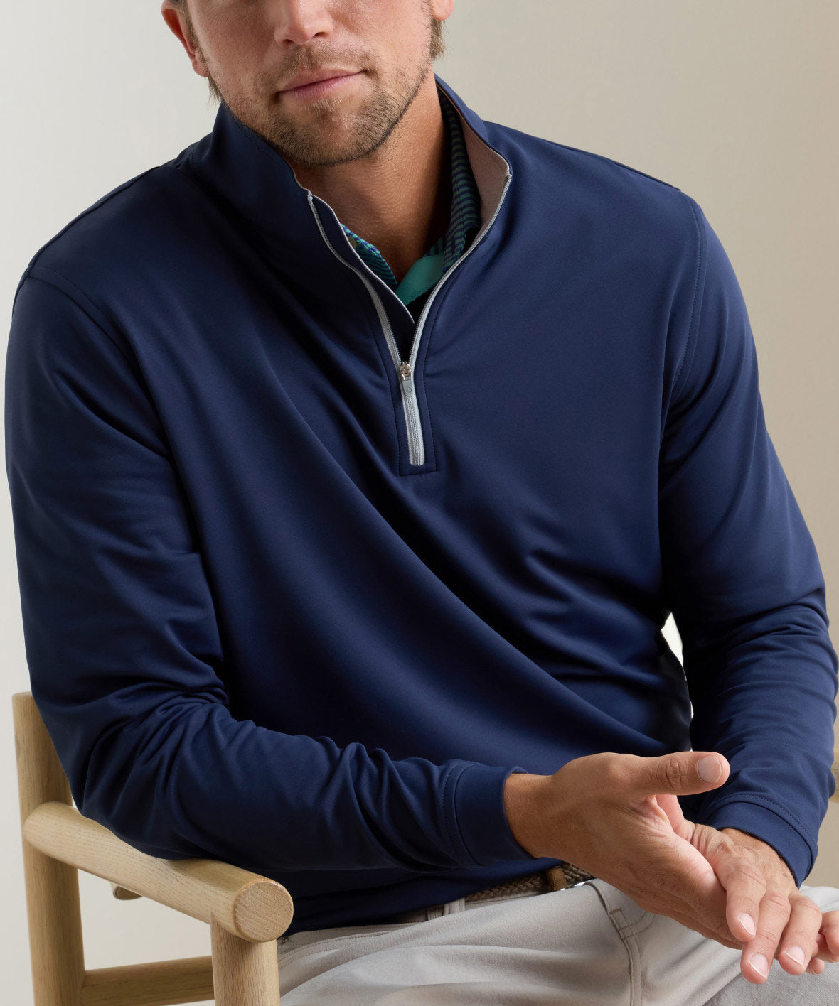 Peter Millar Perth Stretch Loop Terry Quarter-Zip Pullover, Men's Big & Tall