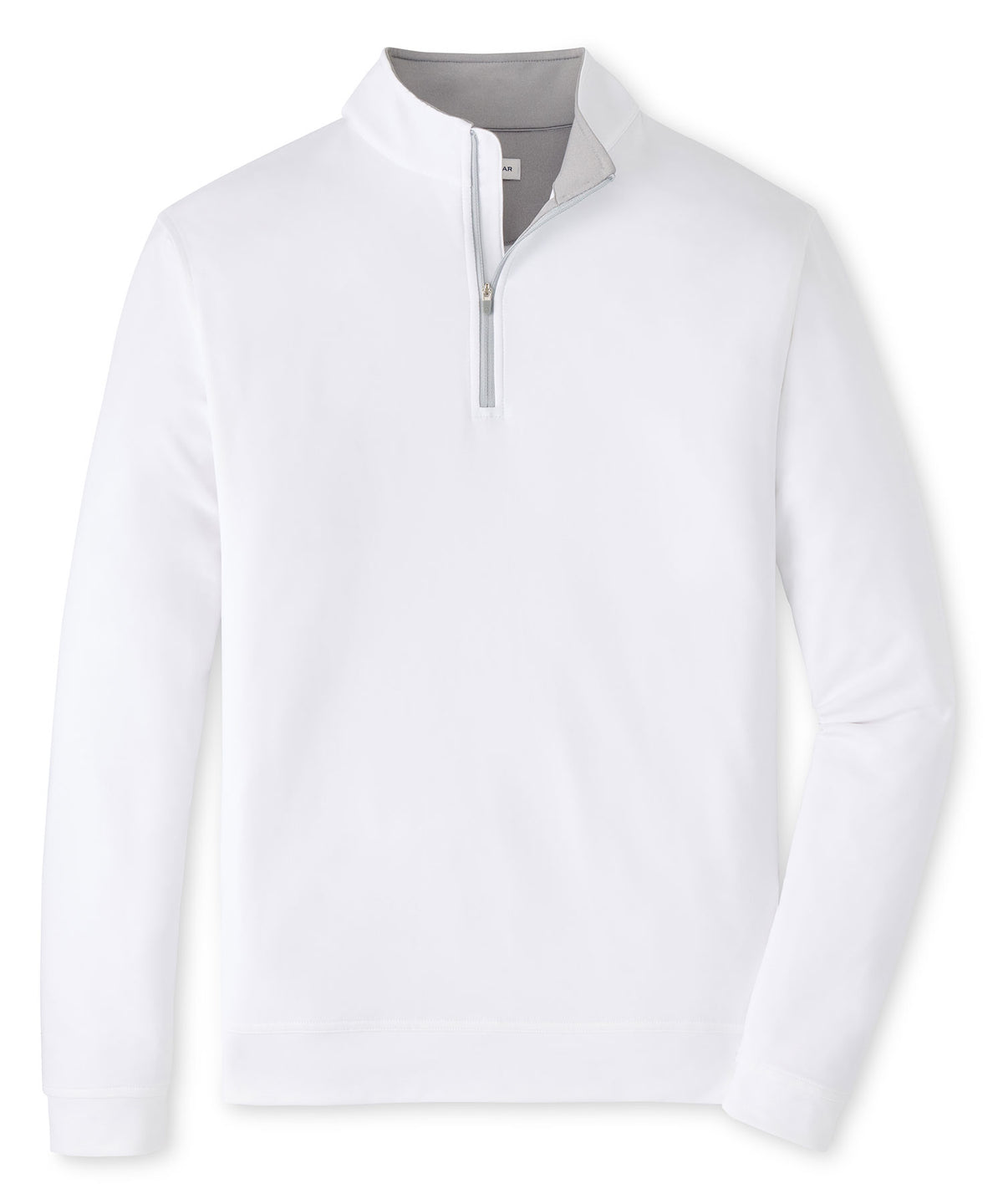 Peter Millar Perth Stretch Loop Terry Quarter-Zip Pullover - White, Men's Big & Tall