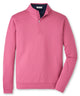 Pink quarter-zip terry pullover with vertical zip placket and mock collar - Rosewood