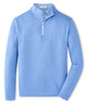Peter Millar Perth quarter-zip pullover in light blue sea, front view with stretch loop terry fabric