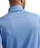 Peter Millar Perth pullover in blue sea, back view showing Peter Millar logo at neck