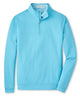 Light blue quarter-zip stretch pullover with mock neck and zip placket - Maya Blue