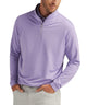 Purple stretch quarter-zip pullover with half-zip collar and long sleeves.