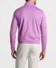 Lilac quarter-zip pullover sweater from back with high collar