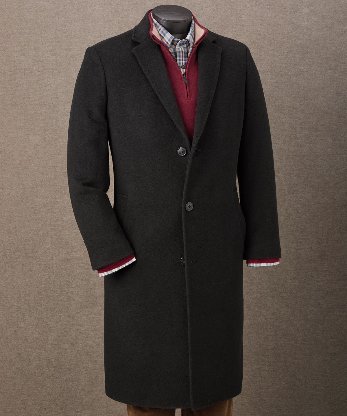 Hart Schaffner Marx Cashmere Top Coat, Men's Big & Tall