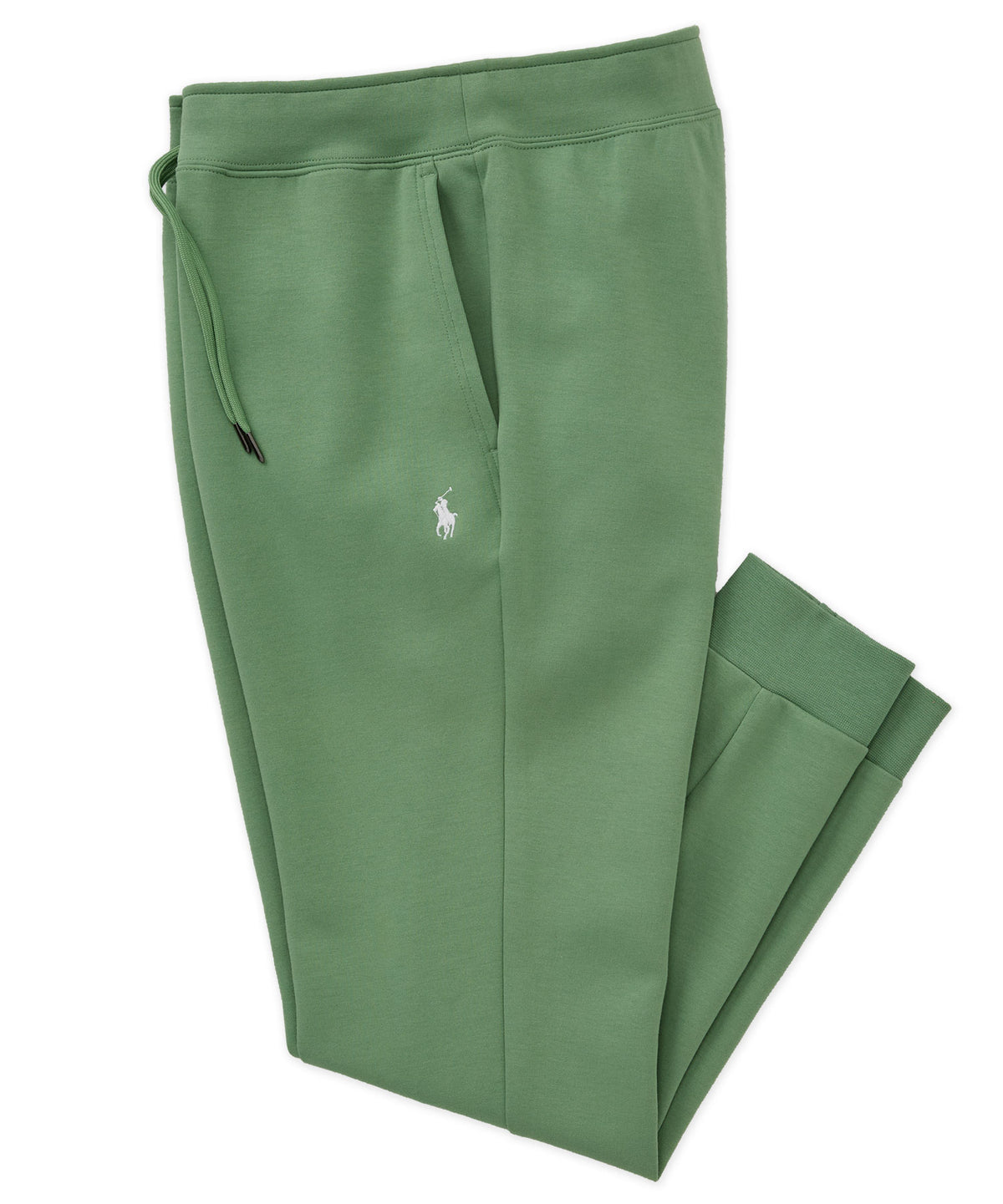 Polo Ralph Lauren double-knit jogger pants, green with drawstring and polo logo - Outback Green, Men's Big & Tall
