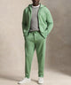 Polo Ralph Lauren double-knit jogger pants, green on-model with tapered legs and cuffed hem - Outback Green