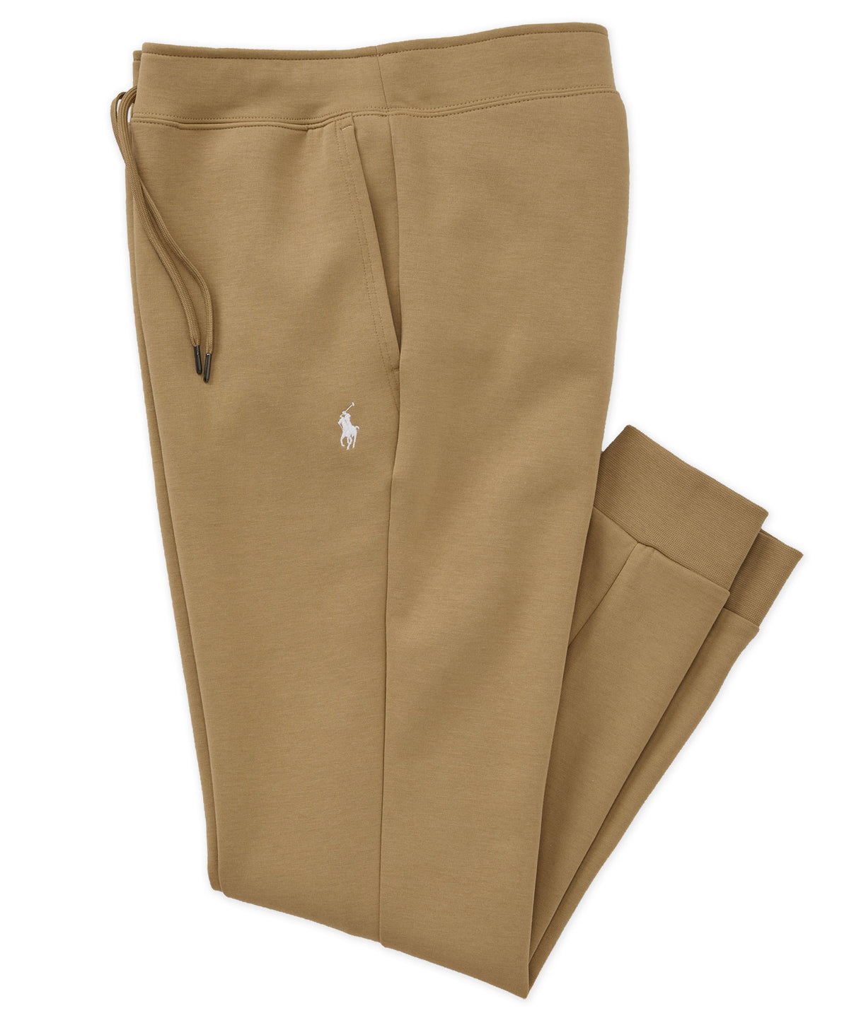 Polo Ralph Lauren double-knit jogger pants, tan with drawstring and polo logo - Surrey Tan, Men's Big & Tall