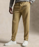 Polo Ralph Lauren double-knit jogger pants, tan on-model with front pockets and drawstring - Surrey Tan