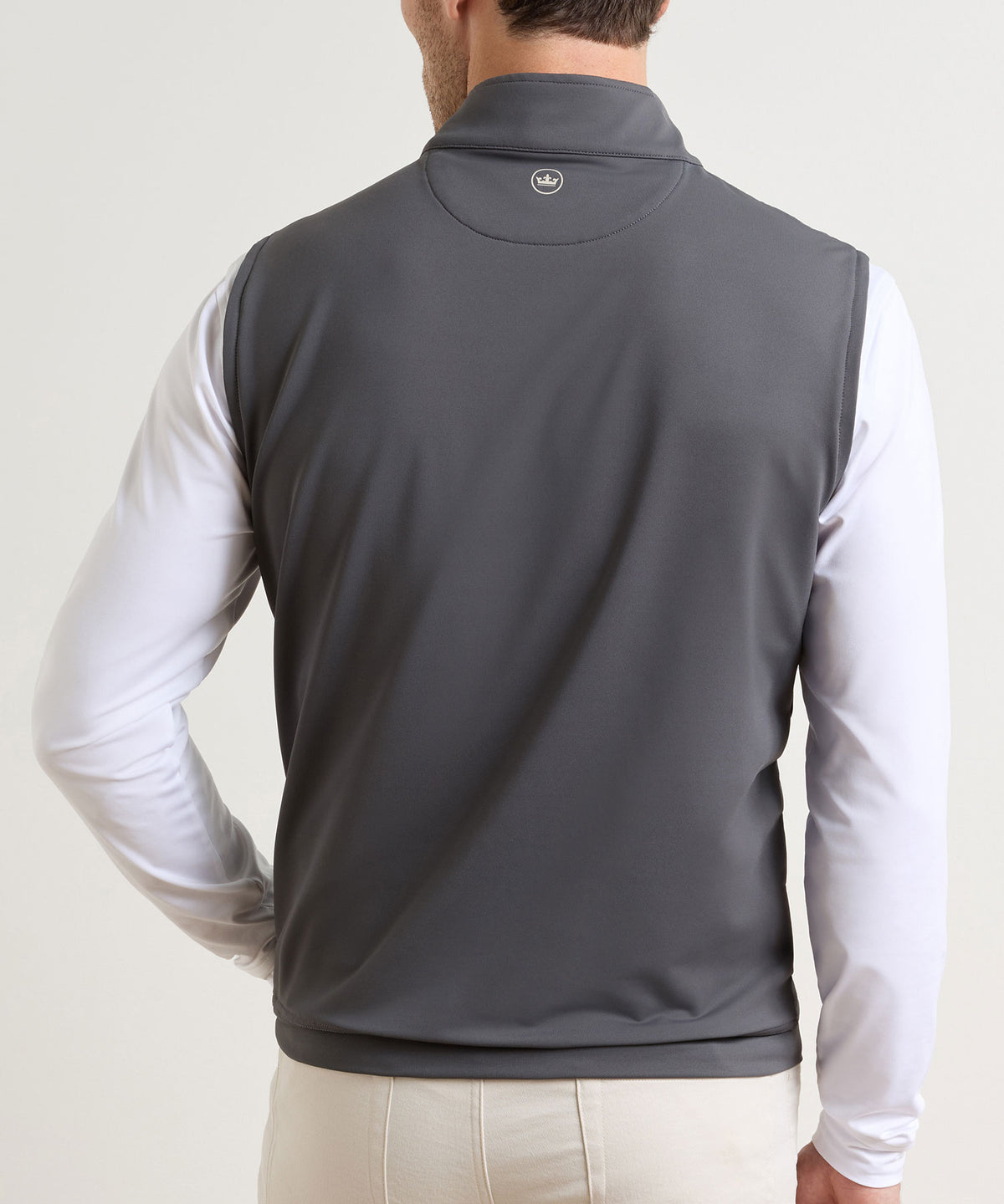 Peter Millar Galway Stretch Terry Quarter-Zip Vest - Iron, Men's Big & Tall