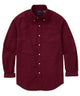 Long-sleeve garment-dyed oxford sport shirt, burgundy, button front with Polo logo - Classic Wine