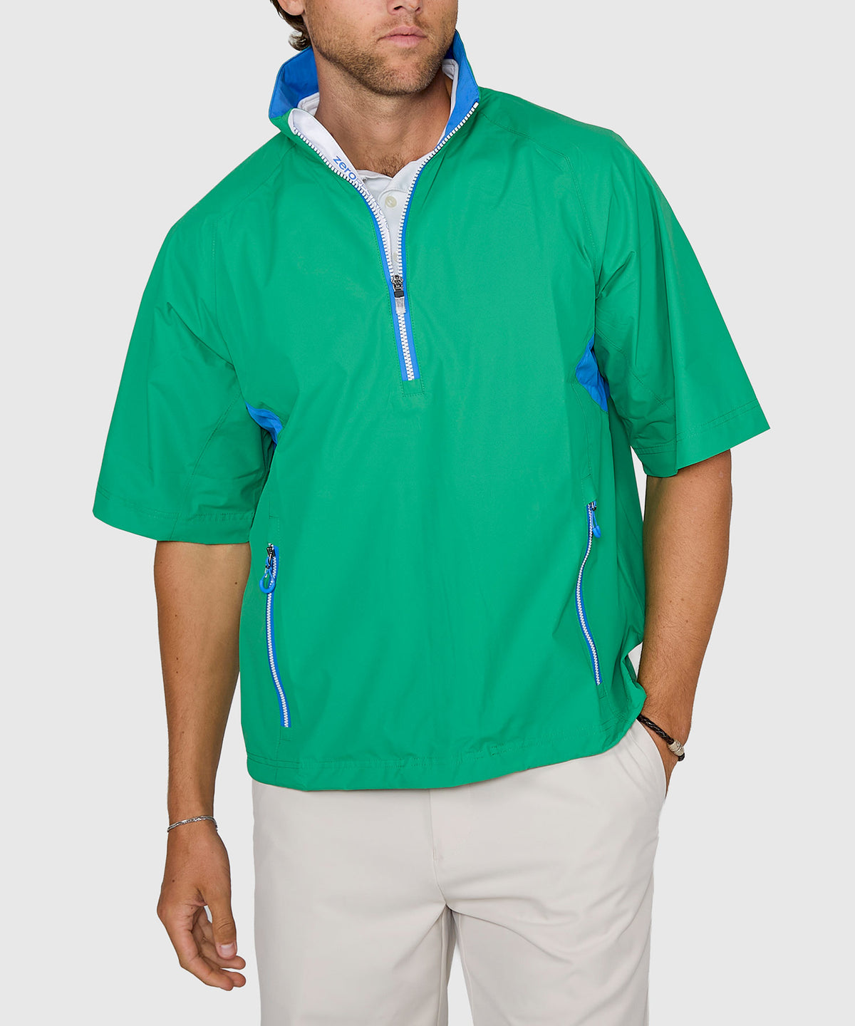 Zero Restriction Half-Sleeve Waterproof Quarter-Zip Jacket, Men's Big & Tall