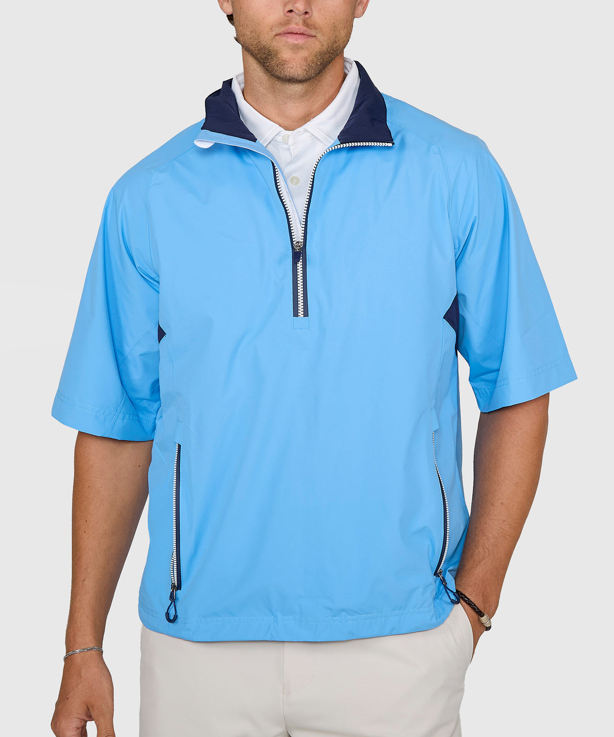 Zero Restriction Half-Sleeve Waterproof Quarter-Zip Jacket, Men's Big & Tall