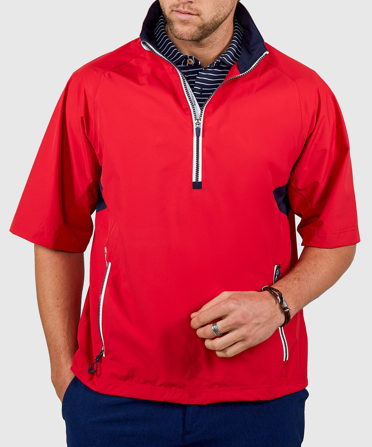Zero Restriction Half-Sleeve Waterproof Quarter-Zip Jacket, Men's Big & Tall