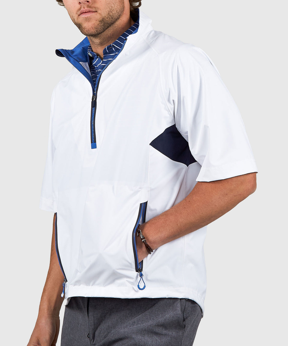 Zero Restriction Half-Sleeve Waterproof Quarter-Zip Jacket, Men's Big & Tall