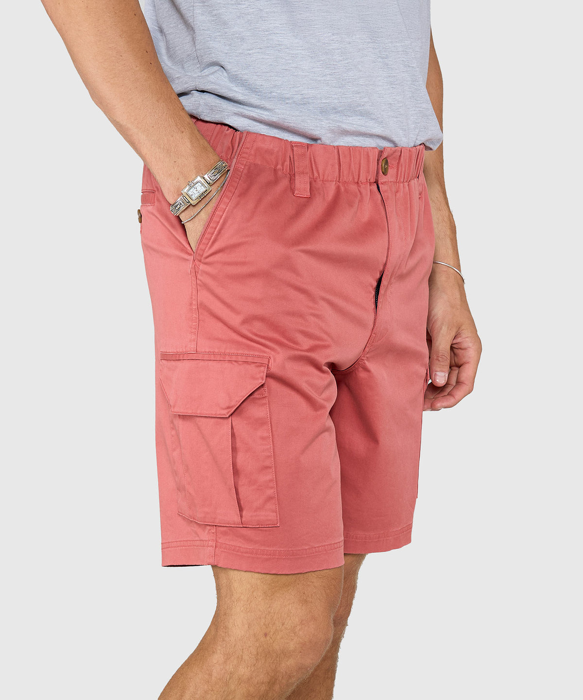 Westport 1989 Stretch Twill Elastic Waist Cargo Shorts, Men's Big & Tall