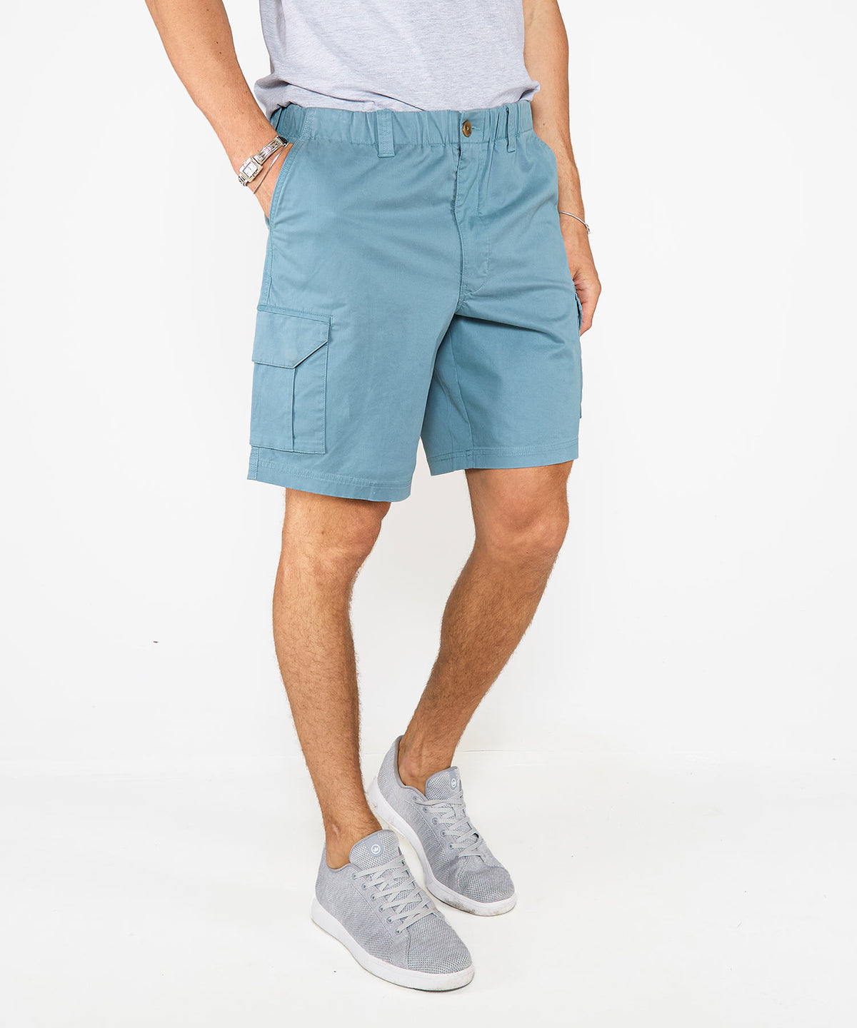 Westport 1989 Stretch Twill Elastic Waist Cargo Shorts, Men's Big & Tall
