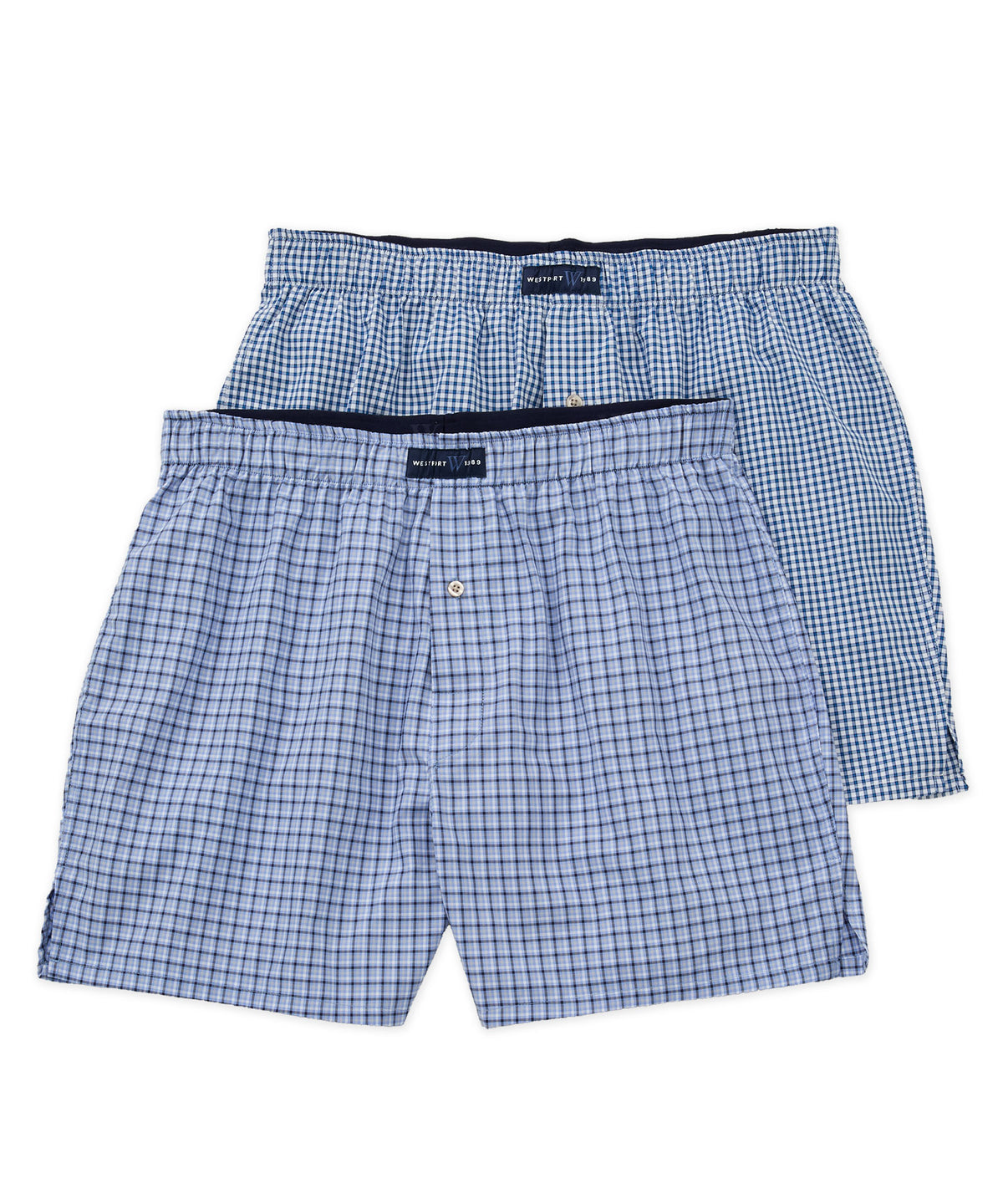Westport 1989 Woven Cotton Boxers (2-Pack) - Blue/Blue, Men's Big & Tall