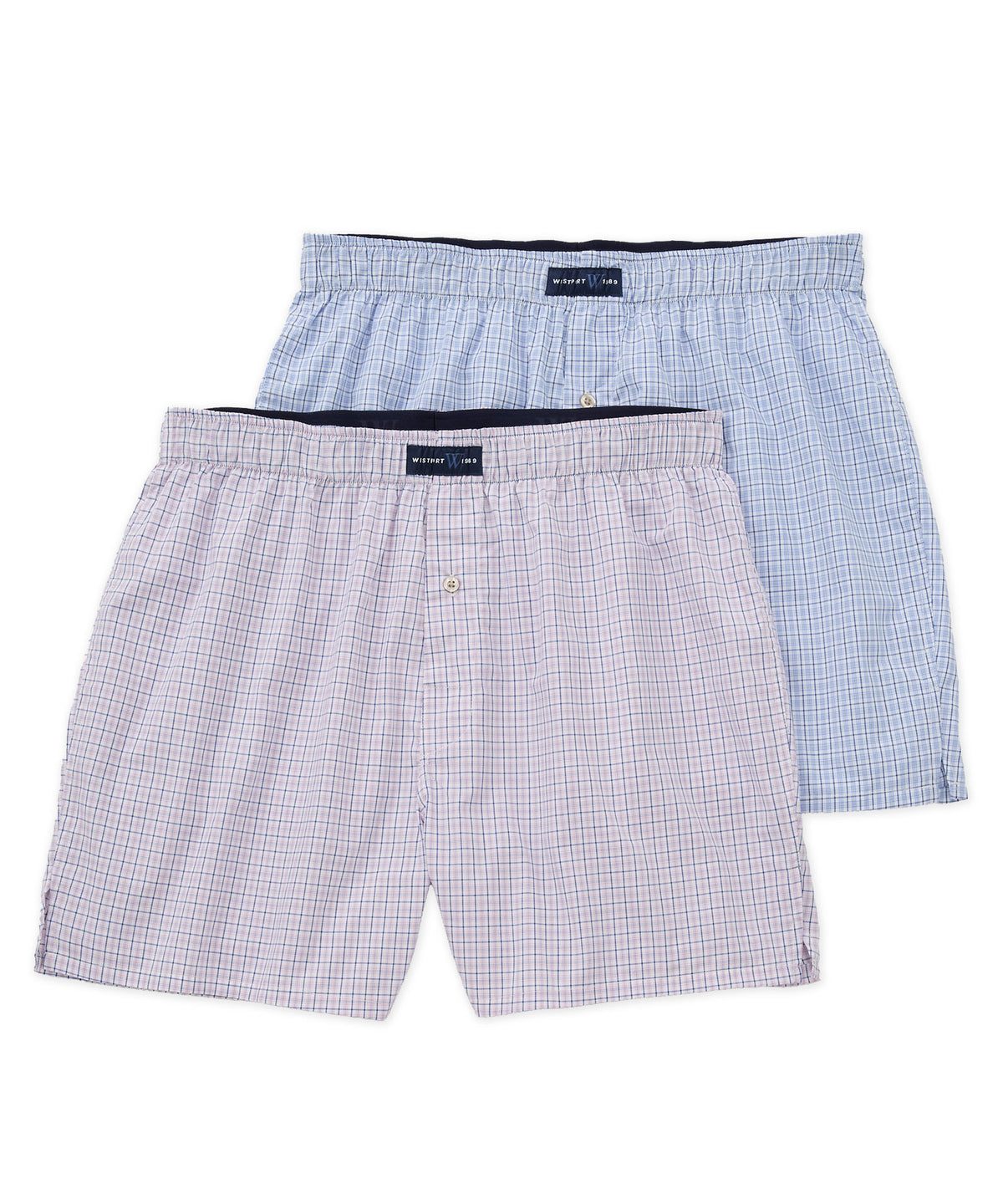 Westport 1989 Woven Cotton Boxers (2-Pack) - Pink/Blue, Men's Big & Tall