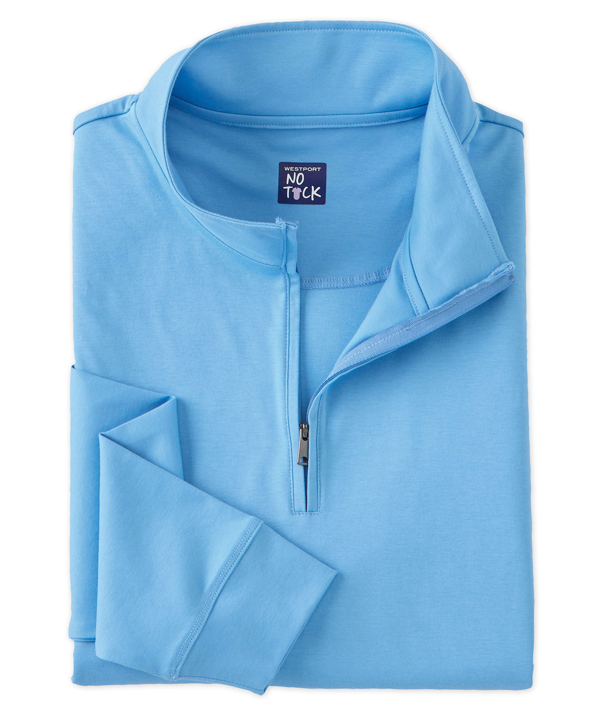 Westport No-Tuck LustreTech Stretch Cotton Quarter-Zip Pullover, Men's Big & Tall