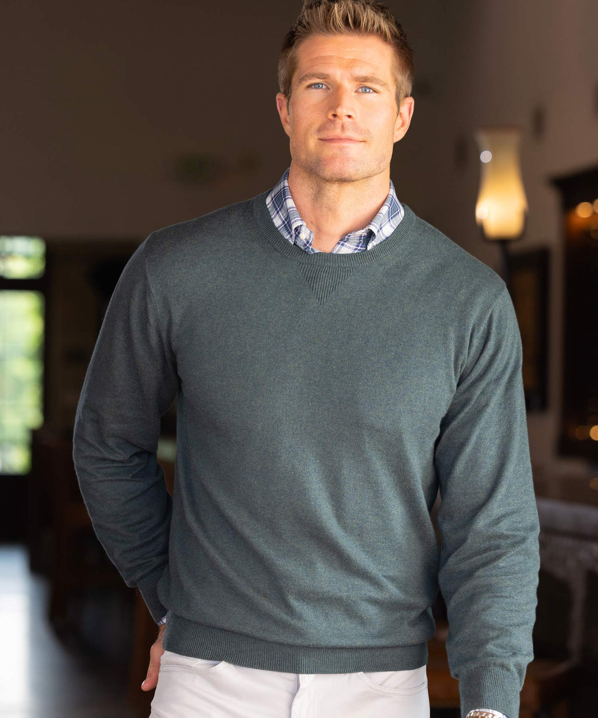 Westport Lifestyle Cotton-Cashmere Crewneck Pullover, Men's Big & Tall