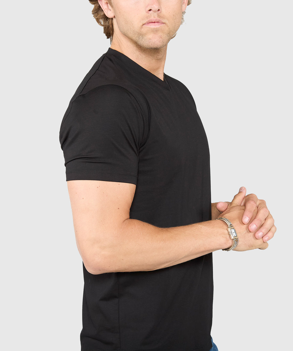 Westport No-Tuck Stretch V-neck Tee Shirt, Men's Big & Tall