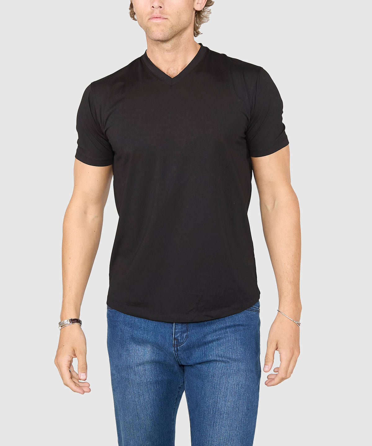 Westport No-Tuck Stretch V-neck Tee Shirt, Men's Big & Tall