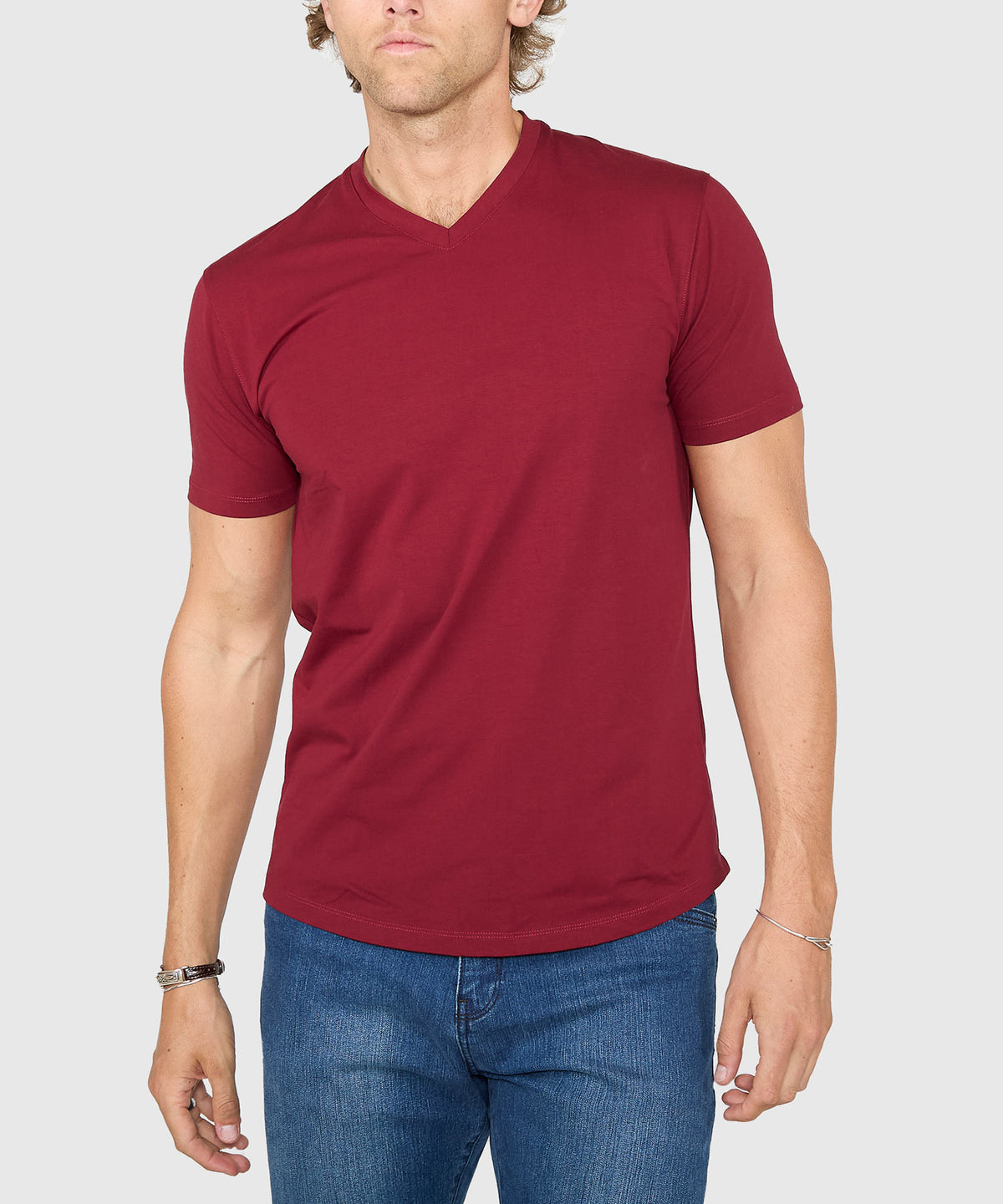 Westport No-Tuck Stretch V-neck Tee Shirt, Men's Big & Tall