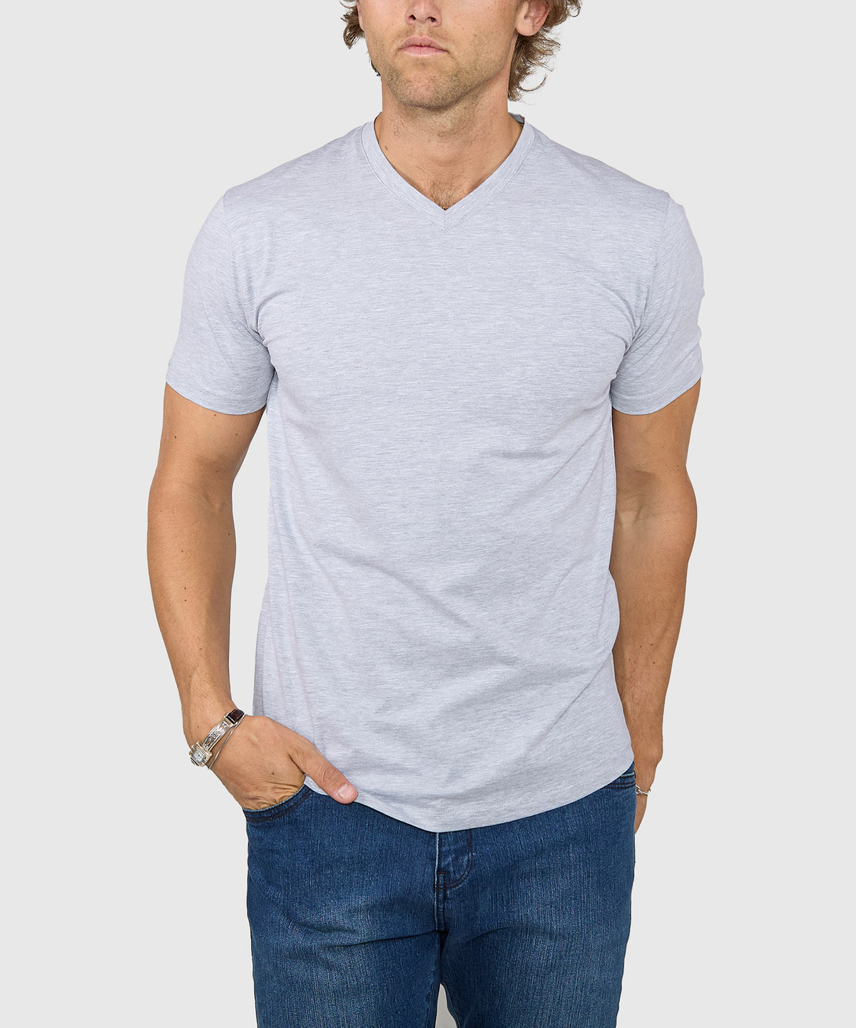 Westport No-Tuck Stretch V-neck Tee Shirt, Men's Big & Tall
