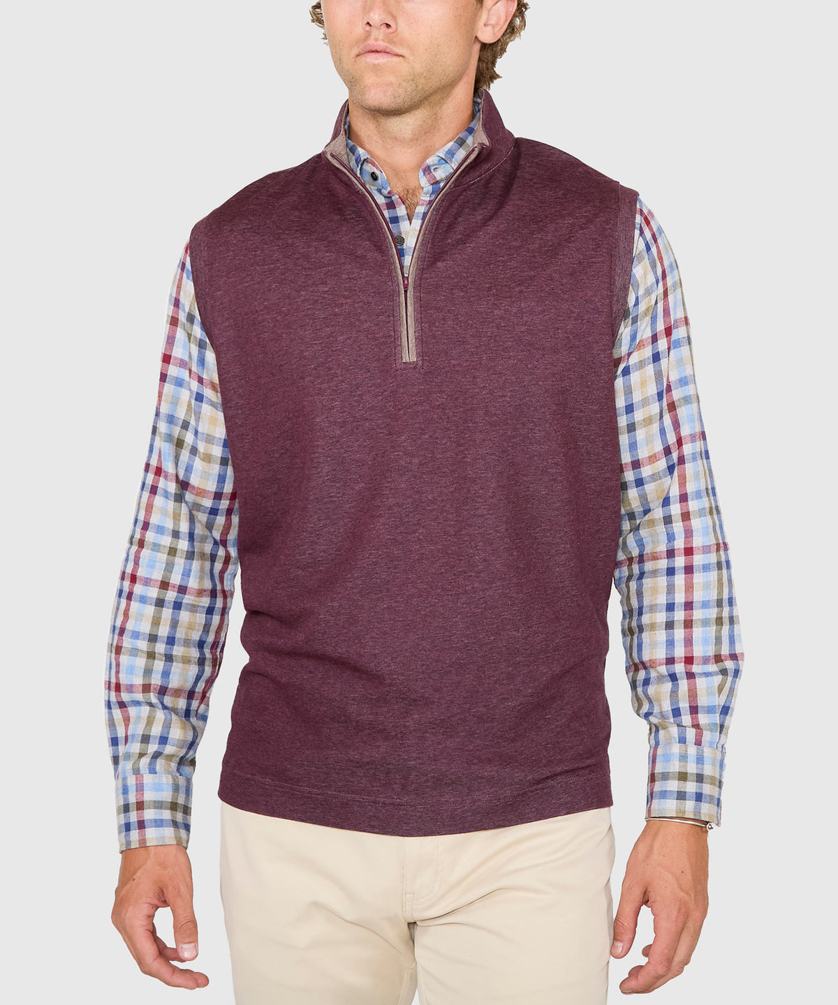 Westport Lifestyle Melange Quarter-Zip Vest, Men's Big & Tall