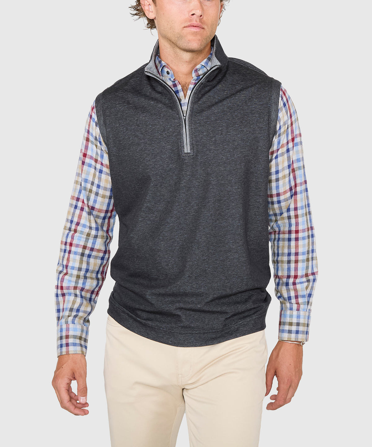Westport Lifestyle Melange Quarter-Zip Vest, Men's Big & Tall