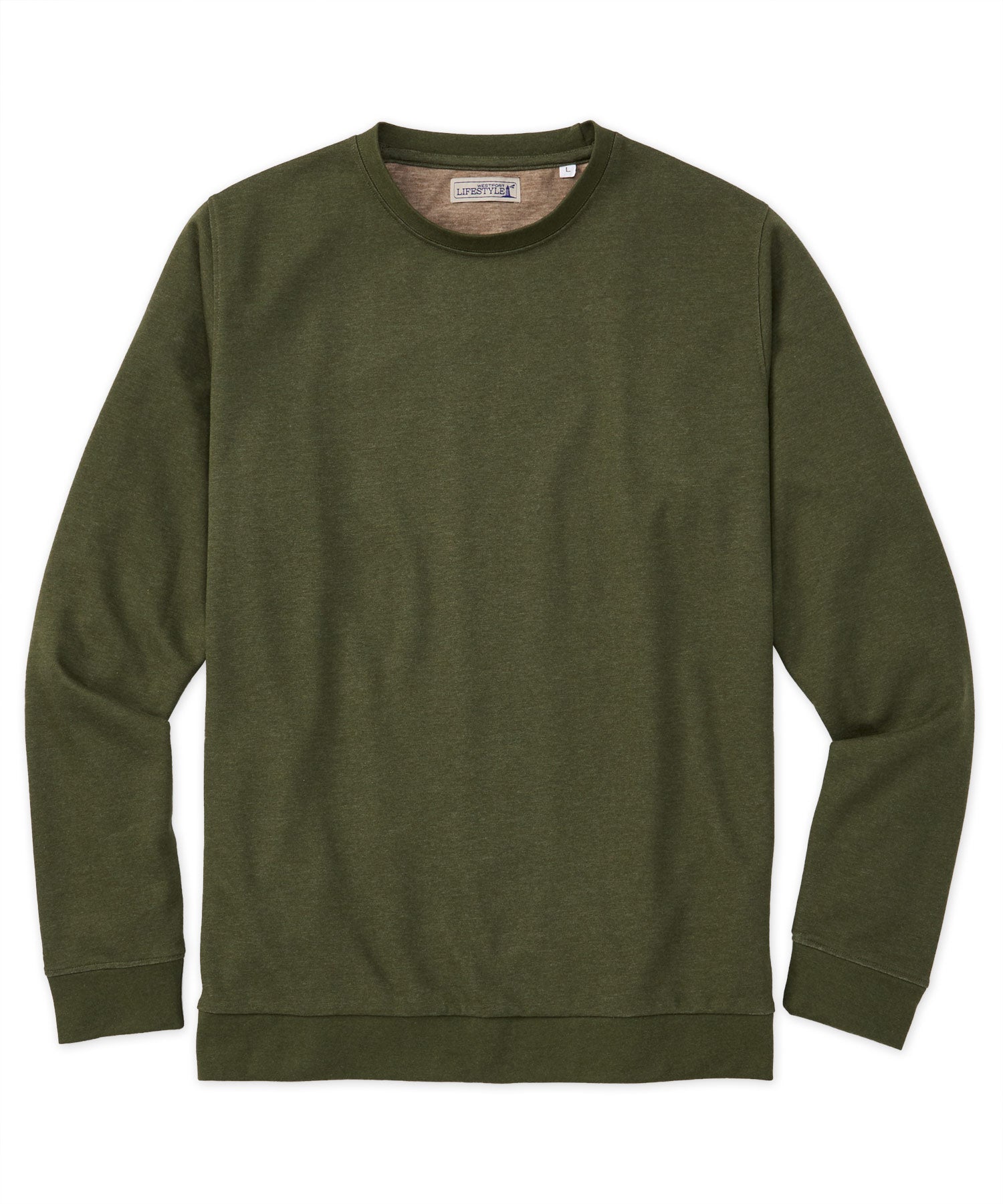 Westport Lifestyle Melange Interlock Pullover Crew