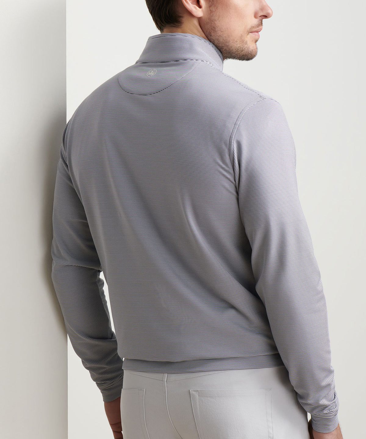 Peter Millar Sugar Stripe Perth Quarter-Zip Pullover, Men's Big & Tall