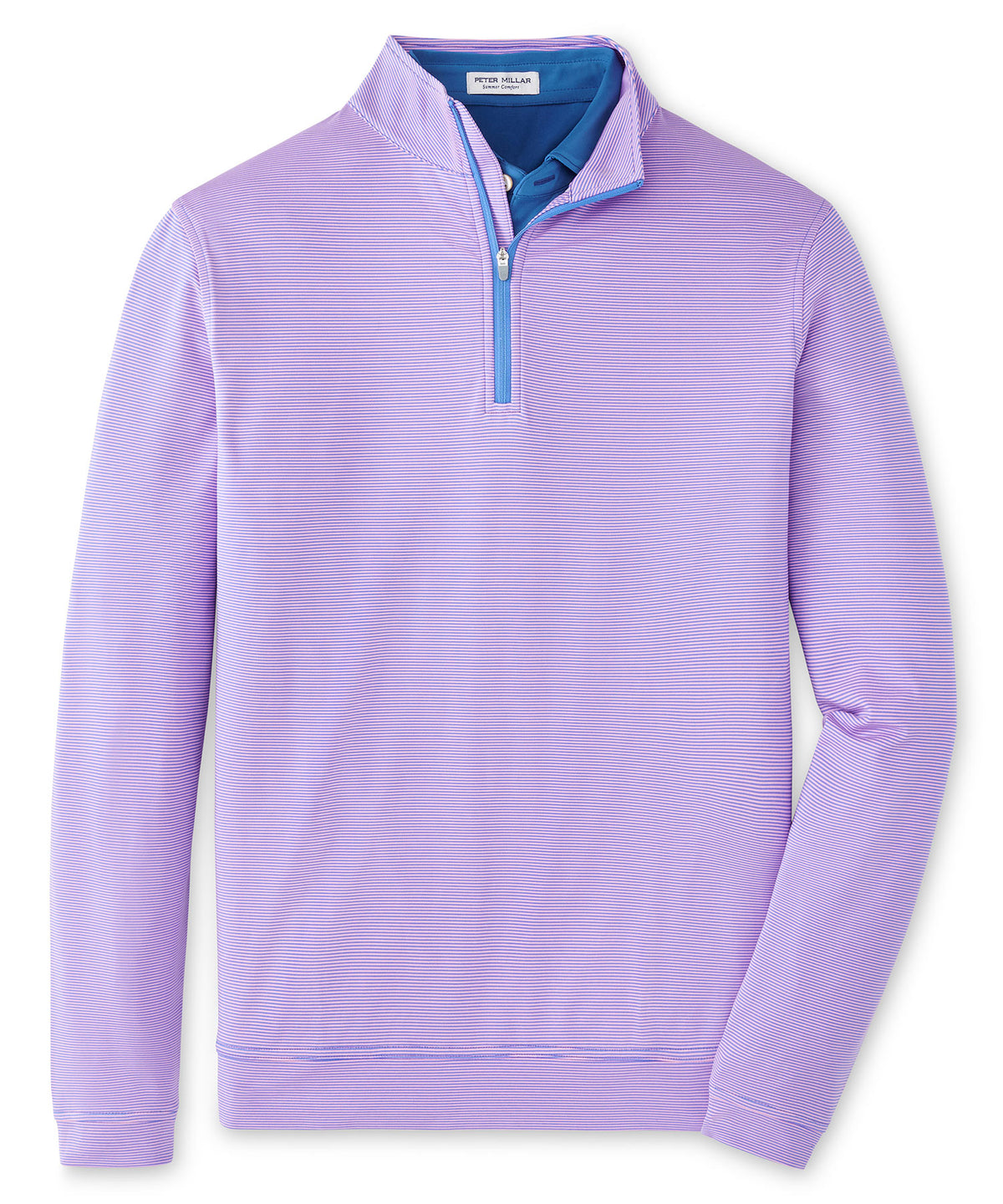 Peter Millar Sugar Stripe Perth Quarter-Zip Pullover, Men's Big & Tall