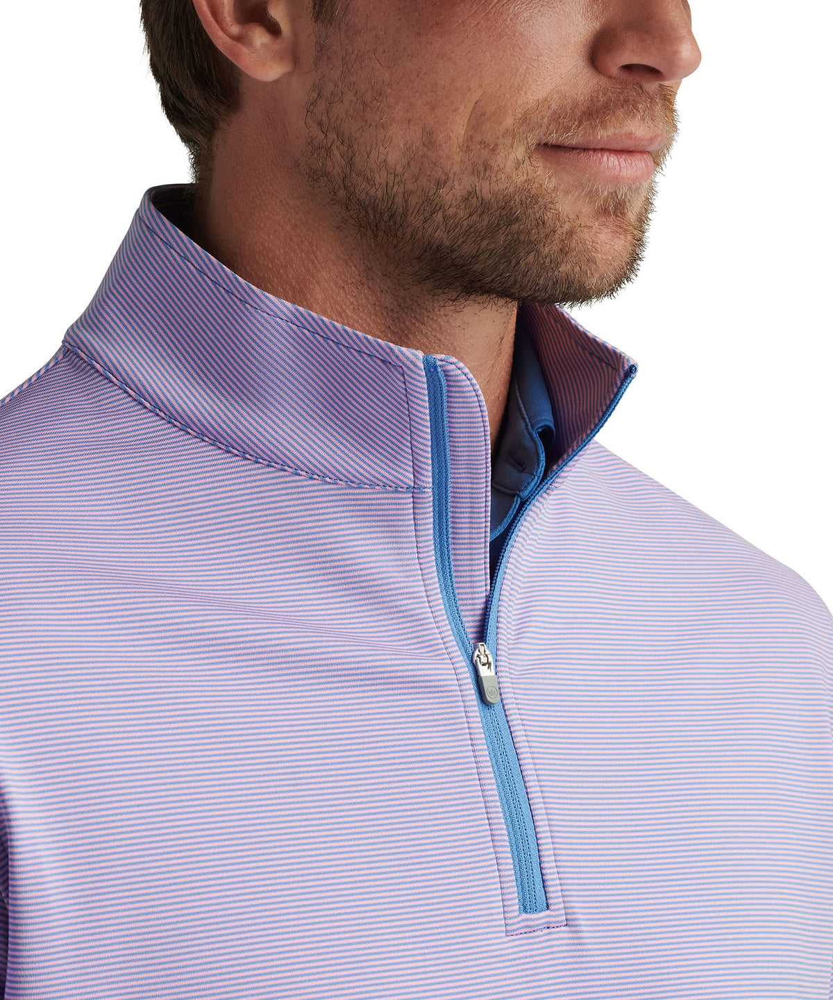 Peter Millar Sugar Stripe Perth Quarter-Zip Pullover, Men's Big & Tall