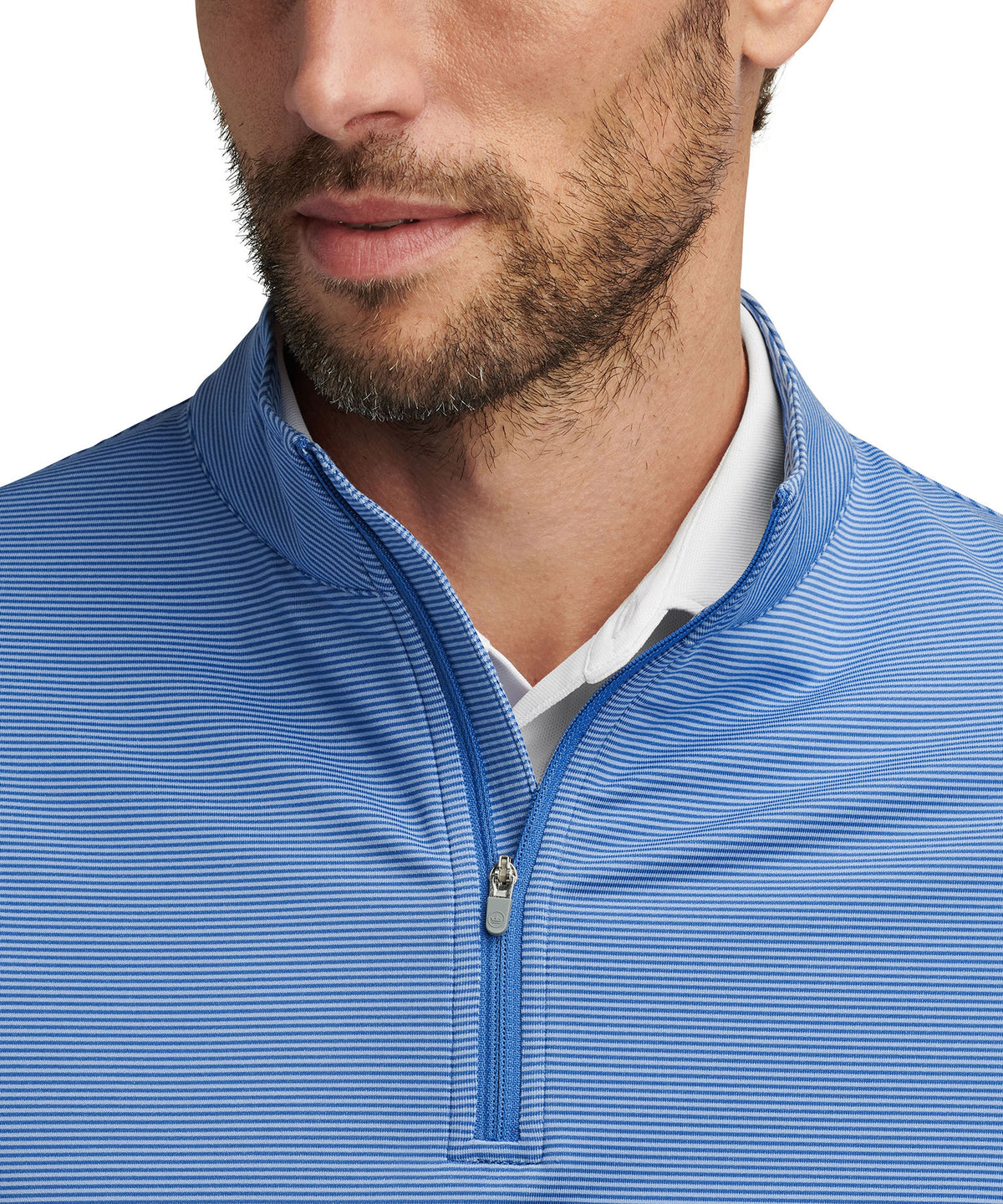 Peter Millar Sugar Stripe Perth Quarter-Zip Pullover, Men's Big & Tall