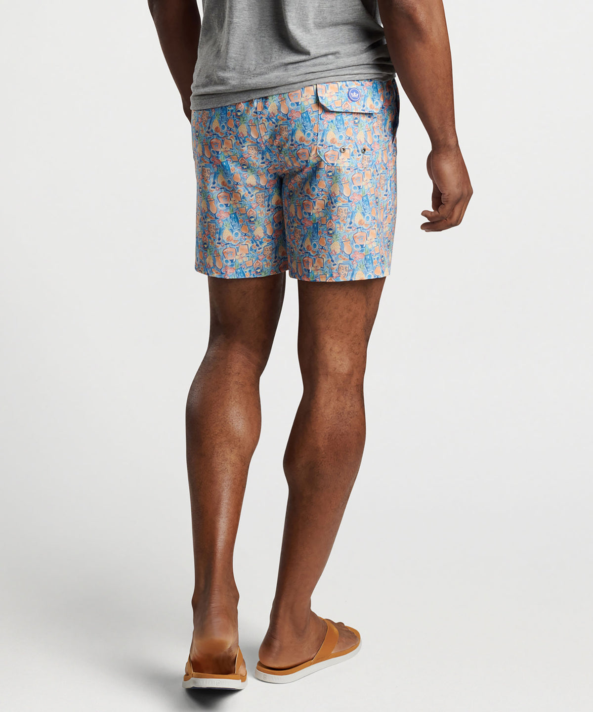 Peter Millar Tiki Time Print Swim Trunk, Men's Big & Tall