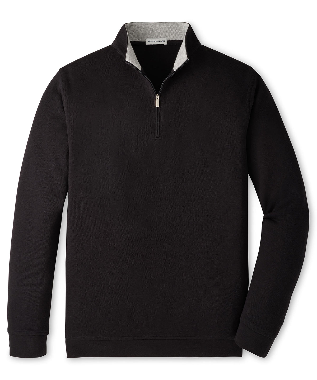 Peter Millar Crown Comfort Quarter-Zip Pullover - Black, Men's Big & Tall