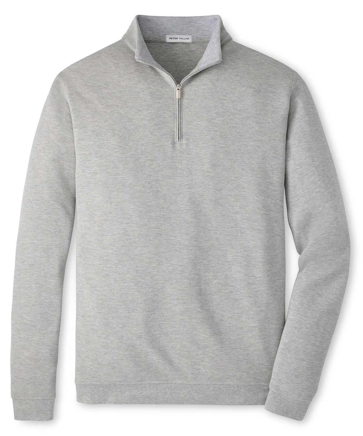 Peter Millar Crown Comfort Quarter-Zip Pullover - Light Grey, Men's Big & Tall