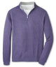 Men's quarter-zip pullover sweater, heather purple with stand collar and half zip - Deep Violet