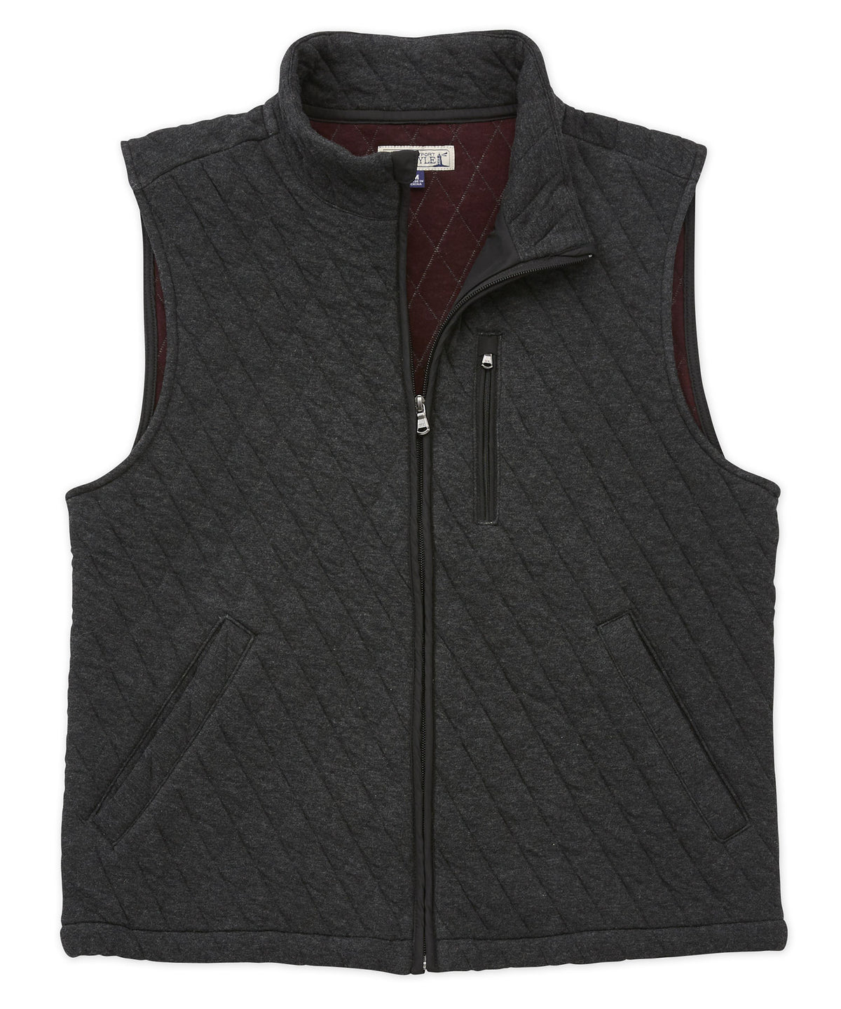 Westport Lifestyle Full Zip Quilted Knit Vest, Men's Big & Tall
